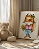 grafiki i ilustracje Lisiczka ogrodniczka akwarela do pokoju dziecięcego oryginał 5