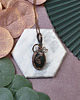 wisiory Miedziany wisiorek wire wrapping z agatem mszystym #241 1
