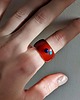 pierścionek z żywicy Szeroki pierścionek z agatu, z turkusem i lapis lazuli Boho handmade 1