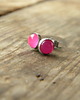 kolczyki wire wrapping 6mm agat fuksja - sztyfty 3
