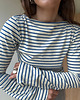 bluzki z długim rękawem damskie Longsleeve Sense blue stripes bawełna 2