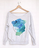 bluza bez kaptura damska Kochaj siebie szara bluza oversize 3
