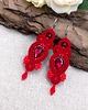 kolczyki soutache Orina kolczyki sutasz czerwone długie wieczorowe z kryształami 2