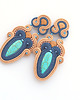 kolczyki soutache Turkusowa jesień  2 1