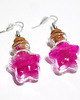 kolczyki szklane Kolczyki fiolki - amarantowe piórko, gwiazda 1
