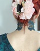 chokery Zielony szydełkowy choker z żółtymi koralikami 5