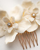 Ślubne ozdoby do włosów Ślubny grzebyk do włosów z beżowymi kwiatami 5