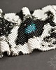bransoletki ze szkła Śnieżna Pantera, szeroka wyplatana bransoleta, beading 4
