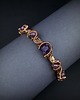 bransoletki wire wrapping Miedziana bransoleta mankietowa z ametystem 2