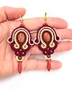 kolczyki soutache Marie bordowo beżowe romantyczne kolczyki sutasz z piaskiem pustyni 1