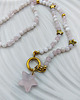 chokery Naszyjnik choker z różowym kwarcem gwiazda 2