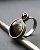 pierścionki srebrne Pierścień Onyks & granat 2