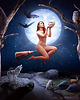 plakaty Surrealistyczny Plakat "Witch's Romance" Kolaż 30x30cm 1