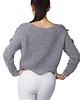swetry damskie  Sweter - crop ze sznurowaniem 1