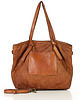 torby na ramię Torebka pleciona damska skórzany shopper bag - MARCO MAZZINI brąz camel 1