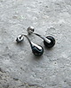 kolczyki wire wrapping Czarny onyks   - sztyfty 2