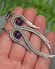 kolczyki wire wrapping Duże kolczyki skrzydła ametyst wire wrapping 2