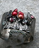 bransoletki wire wrapping perły / rubin  - BRANSOLETA MANKIET - CUFF 2