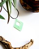wisiory Zielony wisiorek romb świecący w ciemności i UV 3,8 cm handmade 3