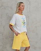 t-shirt damskie Bawełniana koszulka o luźnym kroju limoncello 2