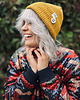czapki damskie Czapka beanie z bawełny logo kolorowe Miodowa musztarda 4