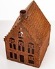 dekoracje świąteczne Dekoracja - domek metalowy rdzawy 11,5x7,5x7,5 cm RUGGINE karbowany 3