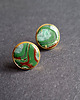 kolczyki z masy plastycznej Kolczyki agatów zielenie no6 1