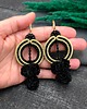kolczyki soutache Kolczyki sutasz koła boho z kwiatami zielone Amelia 1