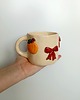 kubki Ceramiczny jesienny kubek w dynie i komardki 3