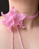 chokery Liliowo-różowa orchidea - naszyjnik choker z koralików 1
