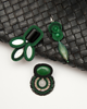 kolczyki soutache Zielony czarny biały kolczyki soutache 3