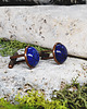 spinki do mankietów Miedziane spinki do mankietów koszuli Lapis lazuli 1