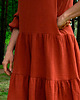 sukienki midi damskie Luźna sukienka BOHO z muślinu RUDA 6
