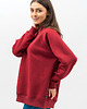 bluza bez kaptura damska Bluza basic ciepła ,,SEDA" bordo 1