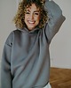bluza bez kaptura damska Bluza  basic oversize  klasyczna  siwa 1