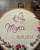 akcesoria na chrzest Ręcznie haftowany obrazek personalizowany na Chrzest Święty 1