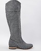 kozaki damskie SKÓRZANE KOZAKI ZAPATO 125 CZARNO BIAŁE KWADRATY 2
