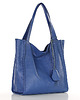 torby na ramię Modna torebka damska skórzany shopper bag - MARCO MAZZINI niebieska 4