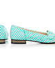 baleriny damskie SKÓRZANE BALERINKI ZAPATO 025 MIĘTOWE KWADRATY 1