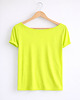 t-shirt damskie Koszulka Fluo żółta Oversize Bez Nadruku 3