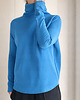 bluza bez kaptura damska Wąski rękaw Golf Niebieski 1