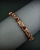 bransoletki wire wrapping Miedziana bransoleta mankietowa z rubinem 5