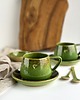 filiżanki Filiżanka ze spodkiem beczułka ręcznie robiona 250 ml - Zielona z sercem 3