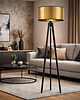 lampy podłogowe Czarna lampa stojąca z miedzianym kloszem MIAMI MIRROR tripod trójnóg 1