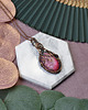 wisiory Miedziany wisiorek wire wrapping z różowym agatem #225 2