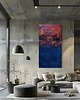 obrazy Obraz artystyczny 80x160cm w kolorach różowa miedż indygo granat 2