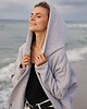 bluza z kapturem damska Peleryna do zadań specjalnych Szary jasny melanż 2
