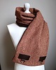 szale damskie Szal wełniany ze skórą, Komin Unisex Brązowy 6