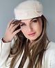 fascynatory Toczek filcowy / fascynator kremowy 3