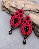 kolczyki soutache Verra czerwono czarne romantyczne kolczyki sutasz z kryształkami 2